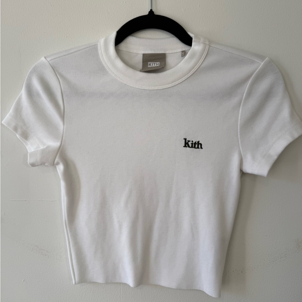 Kith White tshirt size S excellent condition. Read below. Tops been cut